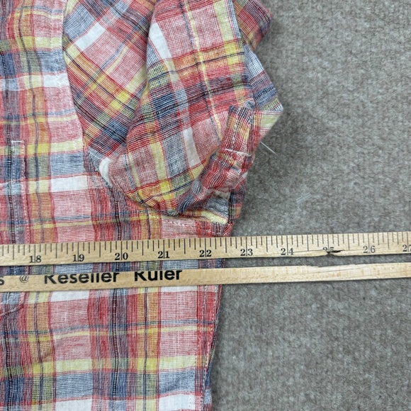 Levi's Button Up Shirt Men's Size M Multicolor Short Sleeve Plaid Wester Collar - Picture 6 of 7